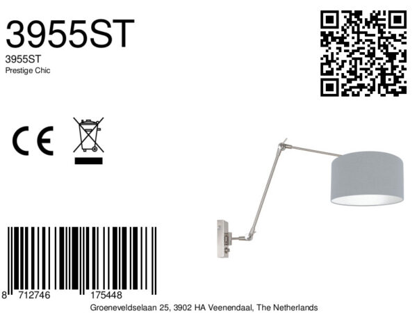 Steinhauer Prestige chic wandlamp – E27 (grote fitting) – Staal - Image 7