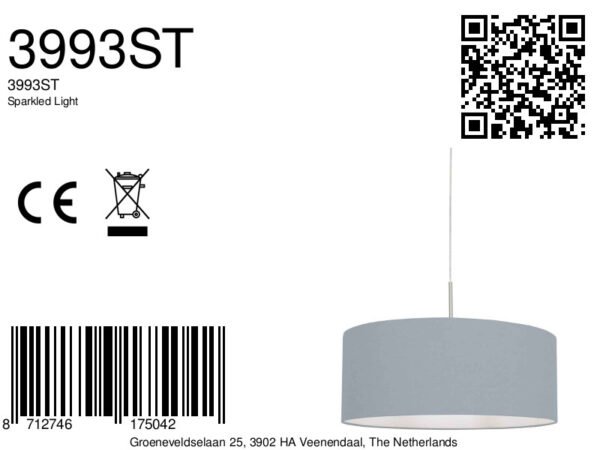 Steinhauer Sparkled light hanglamp – E27 (grote fitting) – Staal - Image 6