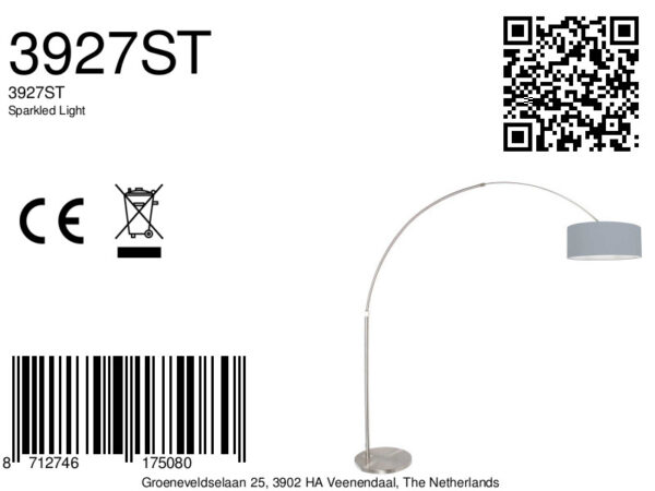 Steinhauer Sparkled light vloerlamp – E27 (grote fitting) – Staal - Image 6