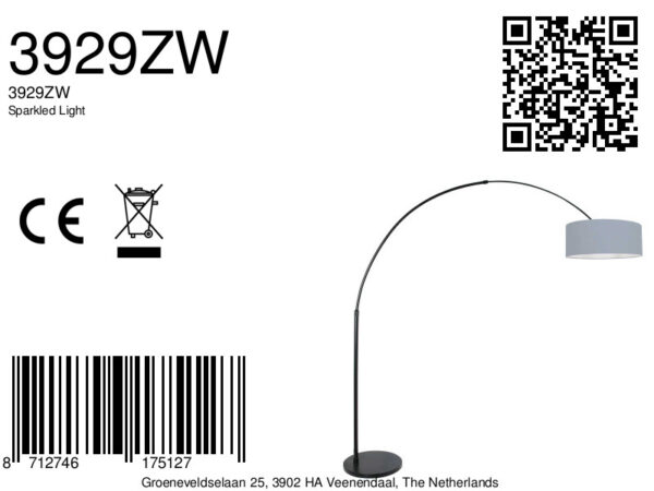 Steinhauer Sparkled light vloerlamp – E27 (grote fitting) – Zwart - Image 6