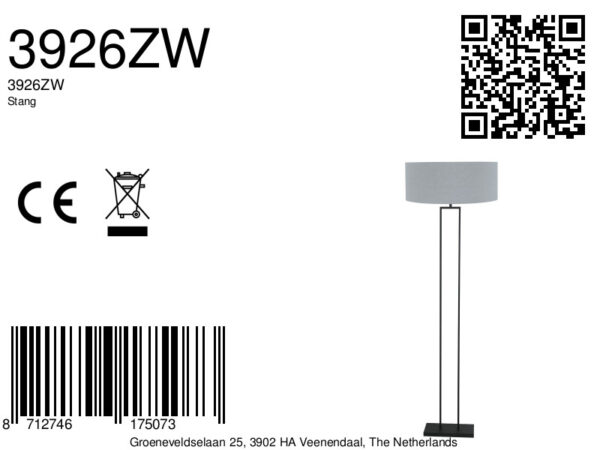 Steinhauer Stang vloerlamp – E27 (grote fitting) – Zwart - Image 6