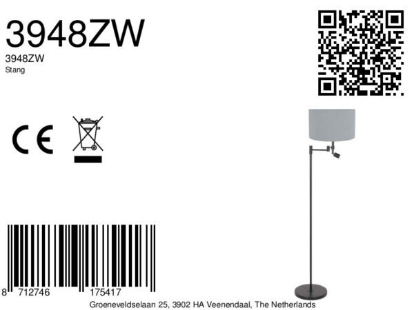 Steinhauer Stang vloerlamp – LED + E27 – Zwart - Image 7