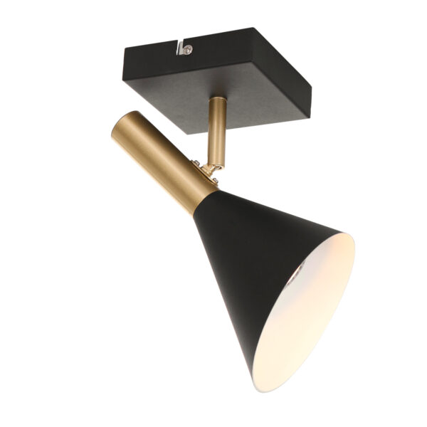 Anne Lighting Anne's Choice wandlamp - kantelbaar - Ø 12cm kap - zwart/goud - Afbeelding 13