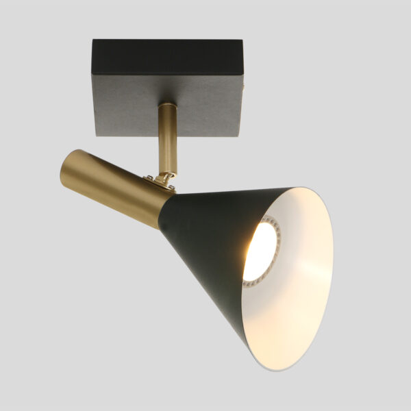 Anne Lighting Anne's Choice wandlamp - kantelbaar - Ø 12cm kap - zwart/goud - Afbeelding 15