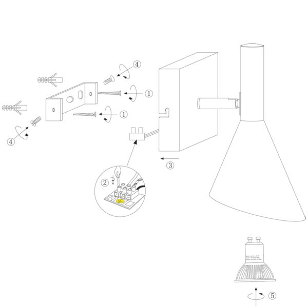 Anne Lighting Anne's Choice wandlamp - kantelbaar - Ø 12cm kap - zwart/goud - Afbeelding 7