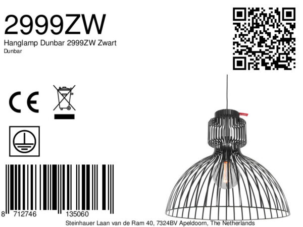Metalen spijlen draad hanglamp Anne Light & Home Dunbar - Image 7
