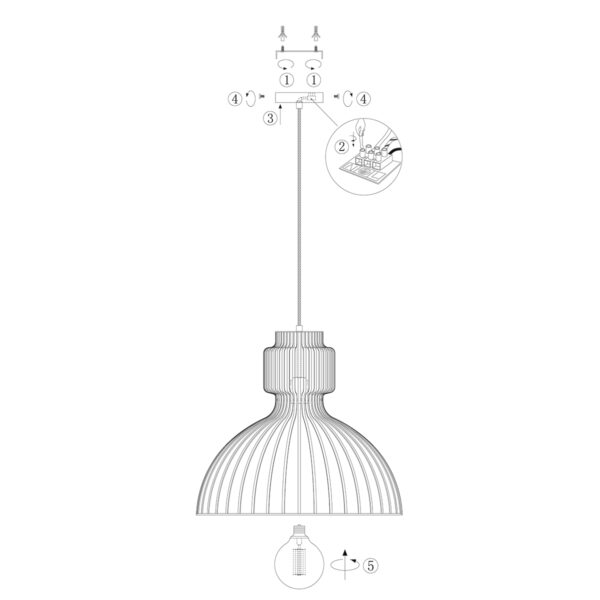 Metalen spijlen draad hanglamp Anne Light & Home Dunbar - Image 8