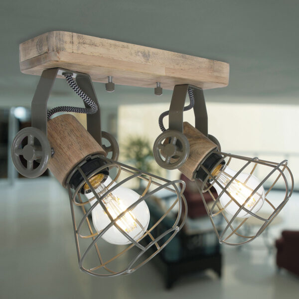 Anne Lighting Guernsey plafondspot - tweelichts - draad - 27 cm breed - draai- en kantelbaar - groen - Image 2