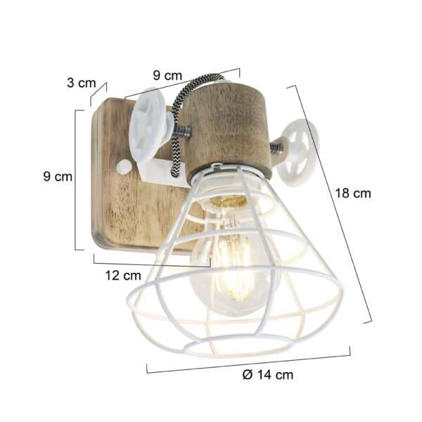 Houten draad wandlamp Anne Light & Home Guersey - Image 5