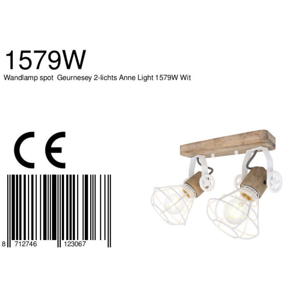 Tweelichts draadlamp plafondspot Anne Light & Home Guersey - Image 6
