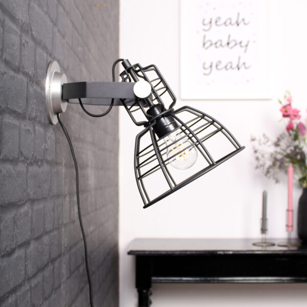 Anne Lighting Mark III draad wandlamp - kap ⌀22 cm - draai- en kantelbaar - zwart - Image 2