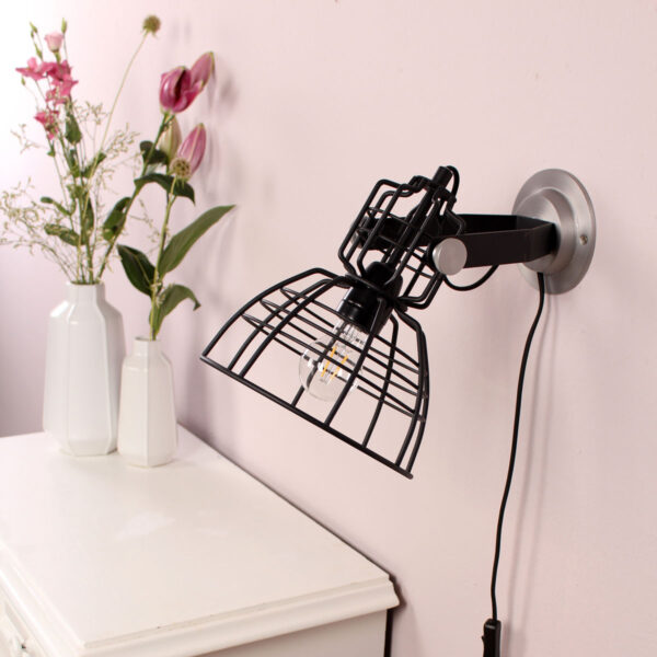 Anne Lighting Mark III draad wandlamp - kap ⌀22 cm - draai- en kantelbaar - zwart - Image 3