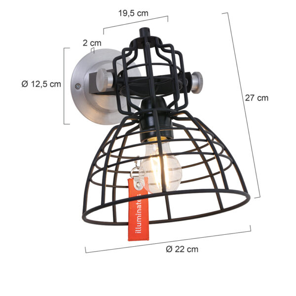 Anne Lighting Mark III draad wandlamp - kap ⌀22 cm - draai- en kantelbaar - zwart - Image 7
