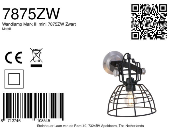 Anne Lighting Mark III draad wandlamp - kap ⌀22 cm - draai- en kantelbaar - zwart - Image 8