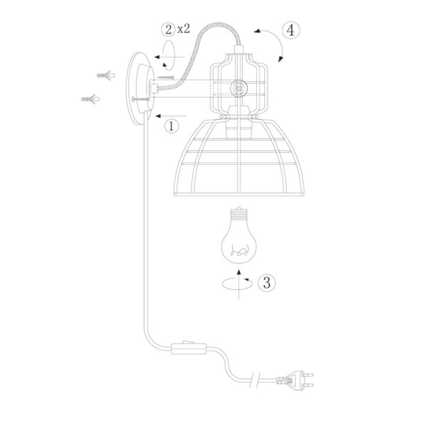 Anne Lighting Mark III draad wandlamp - kap ⌀22 cm - draai- en kantelbaar - zwart - Image 9