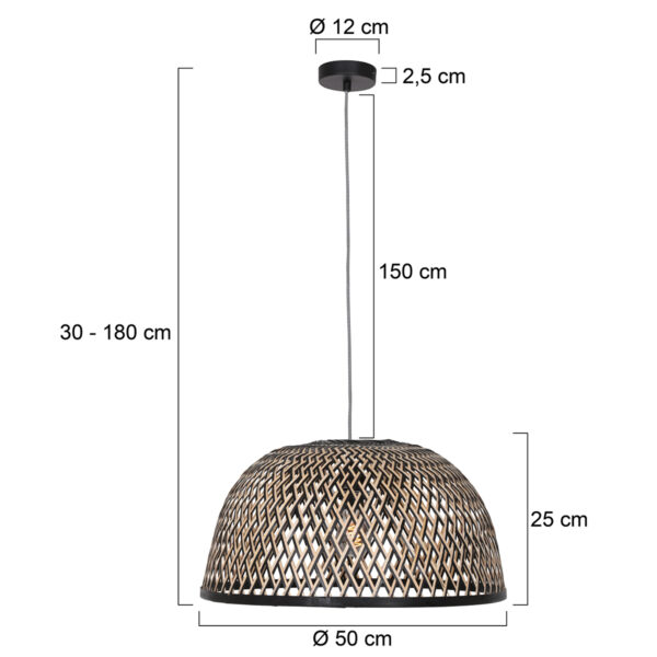 Ovalen gewoven hanglamp Anne Light & Home Maze - Image 7