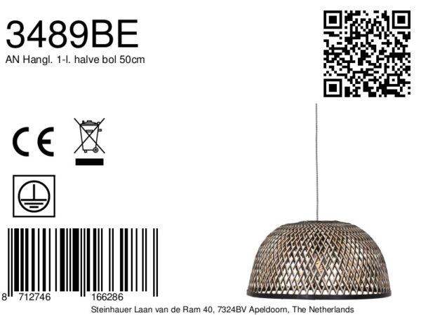 Ovalen gewoven hanglamp Anne Light & Home Maze - Image 8