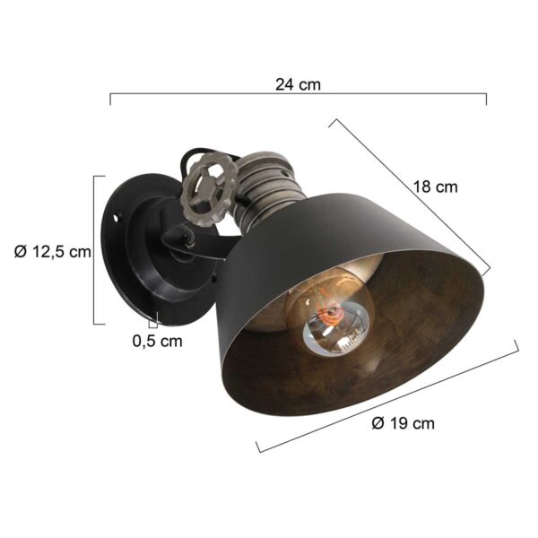 Industriële wandspot Anne Light & Home Sprocket - Image 5