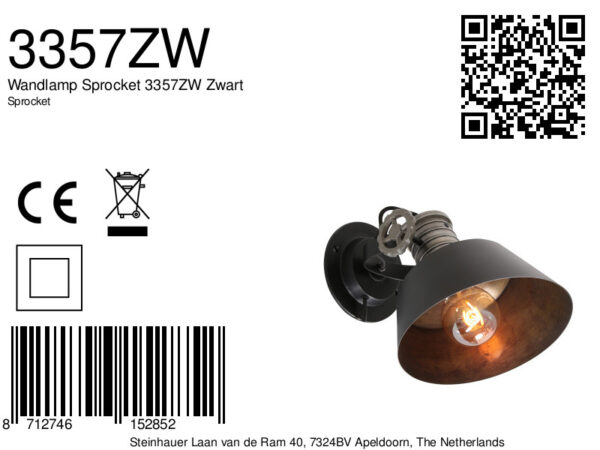Industriële wandspot Anne Light & Home Sprocket - Image 6