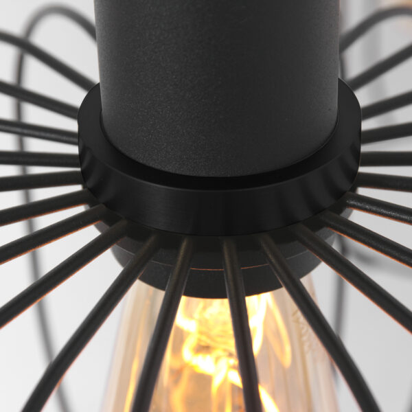 Mexlite Aureole hanglamp - draadlamp - zeslichts - 150 cm breed - gouden details - zwart - Image 12