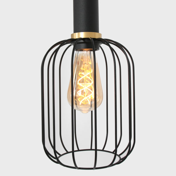 Mexlite Aureole hanglamp - draadlamp - zeslichts - 150 cm breed - gouden details - zwart - Image 4