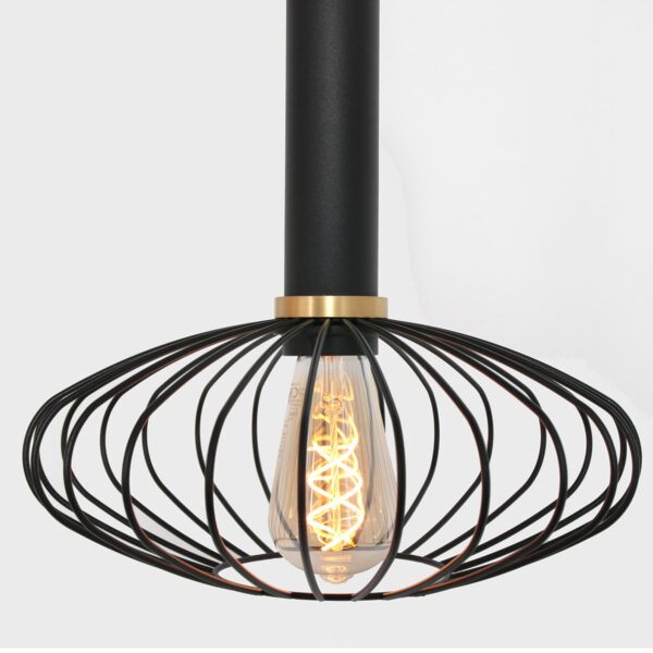 Mexlite Aureole hanglamp - draadlamp - zeslichts - 150 cm breed - gouden details - zwart - Image 6
