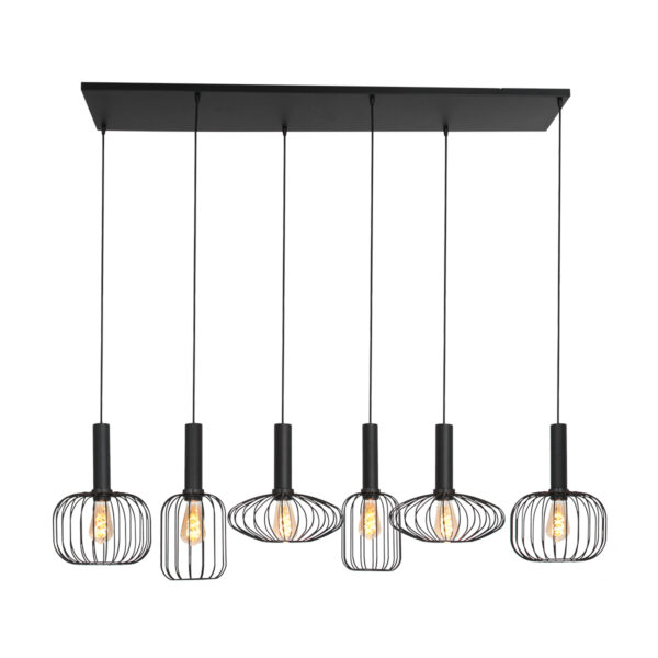 Mexlite Aureole hanglamp – In hoogte verstelbaar – E27 (grote fitting) – Zwart