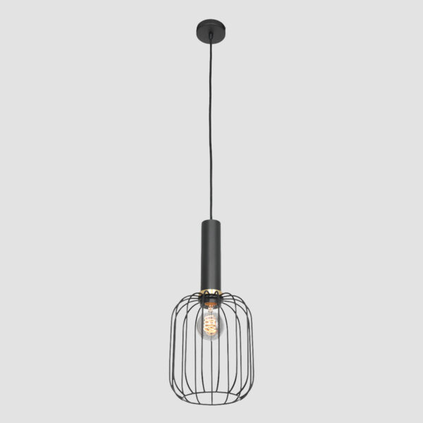 Mexlite Aureole hanglamp - draadlamp - kap Ø 17 cm - gouden details - zwart - Afbeelding 15