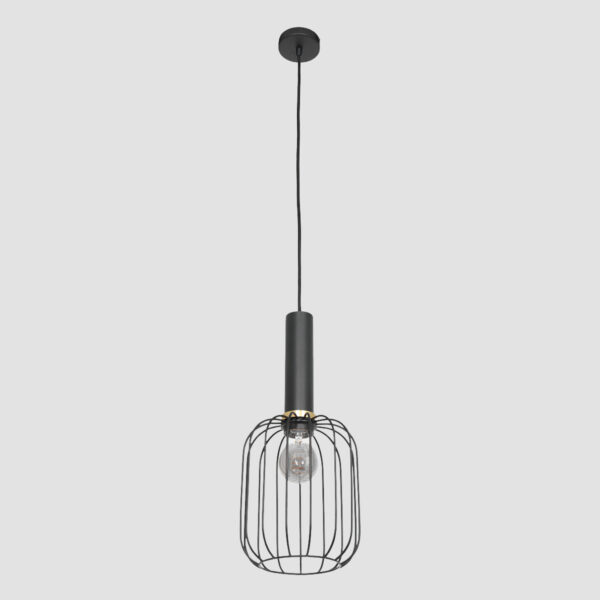 Mexlite Aureole hanglamp - draadlamp - kap Ø 17 cm - gouden details - zwart - Afbeelding 16