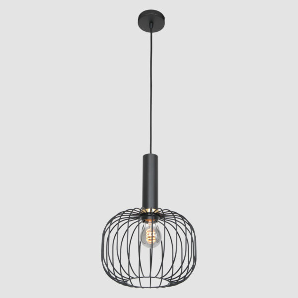 Mexlite Aureole hanglamp - draadlamp - kap Ø 25 cm - gouden details - zwart - Afbeelding 14