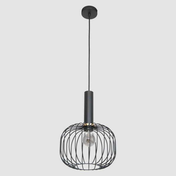 Mexlite Aureole hanglamp - draadlamp - kap Ø 25 cm - gouden details - zwart - Afbeelding 15