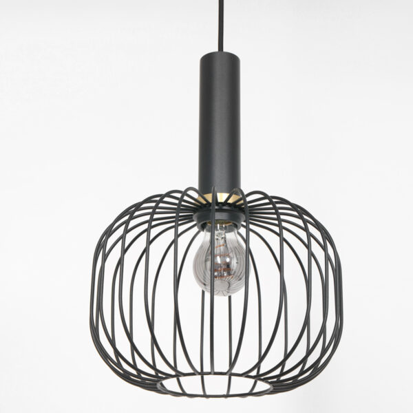 Mexlite Aureole hanglamp - draadlamp - kap Ø 25 cm - gouden details - zwart - Afbeelding 10