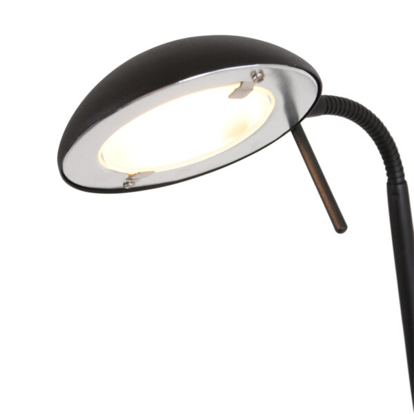 Mexlite Biron vloerlamp - leeslamp - ingebouwd LED - dimbaar- mat zwart - Afbeelding 3