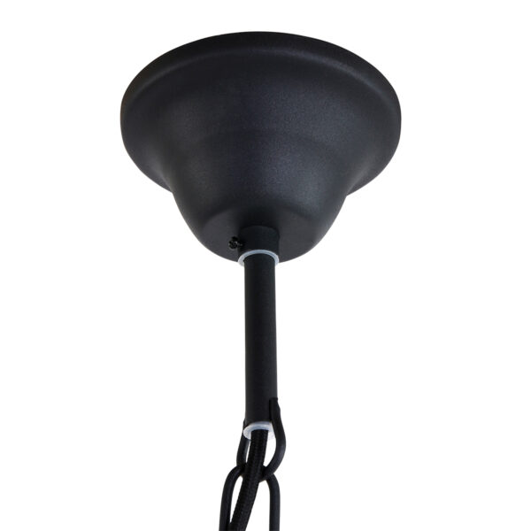 Mexlite Densi hanglamp - Ø38 cm - industrieel - E27 - met glasplaat - zwart - Afbeelding 11