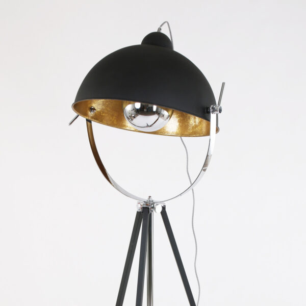 Mexlite Eelco vloerlamp – ø 74 cm – In hoogte verstelbaar en Draai- en/of kantelbaar – E27 (grote fitting) – goud en zwart - Afbeelding 11