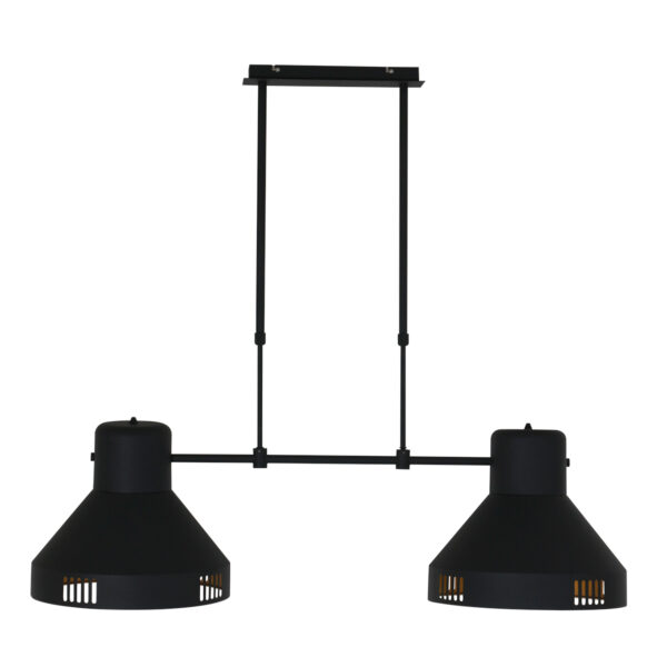 Mexlite Evy hanglamp - tweelichts - 104cm breed - zwart met goud - Image 12