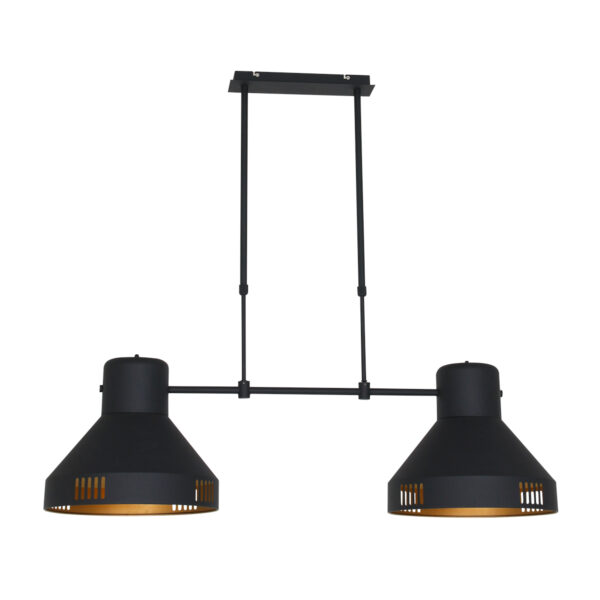 Mexlite Evy hanglamp - tweelichts - 104cm breed - zwart met goud - Image 13