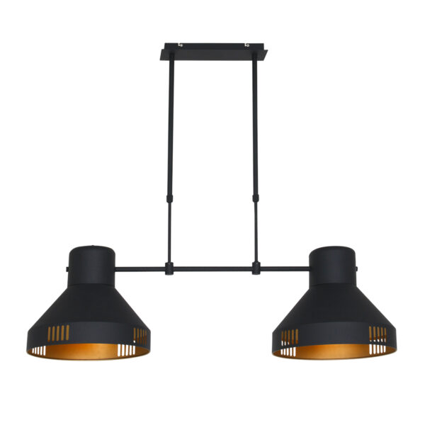 Mexlite Evy hanglamp - tweelichts - 104cm breed - zwart met goud - Image 14