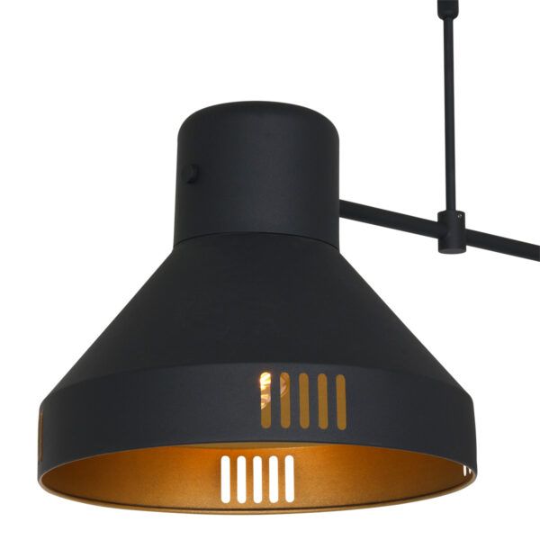 Mexlite Evy hanglamp - tweelichts - 104cm breed - zwart met goud - Image 5