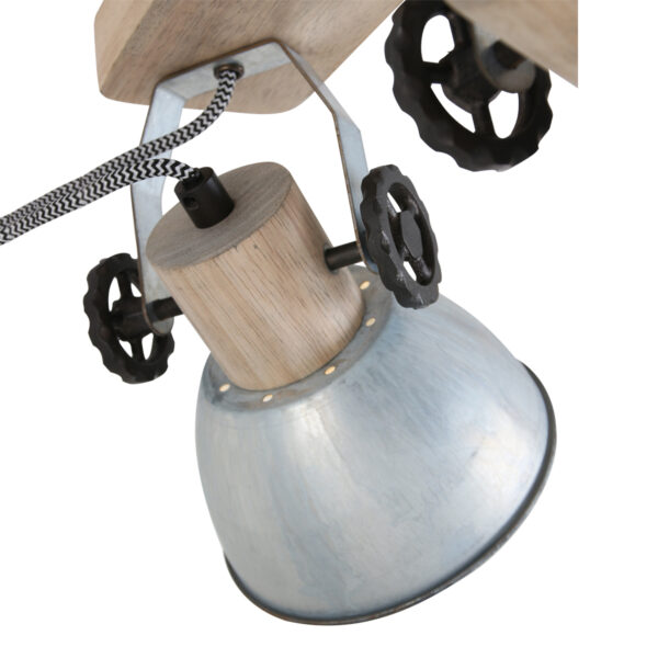 Mexlite Gearwood plafondspot - tweelichts - E27 - draaibaar - kantelbaar - hout met nikkel - Image 4
