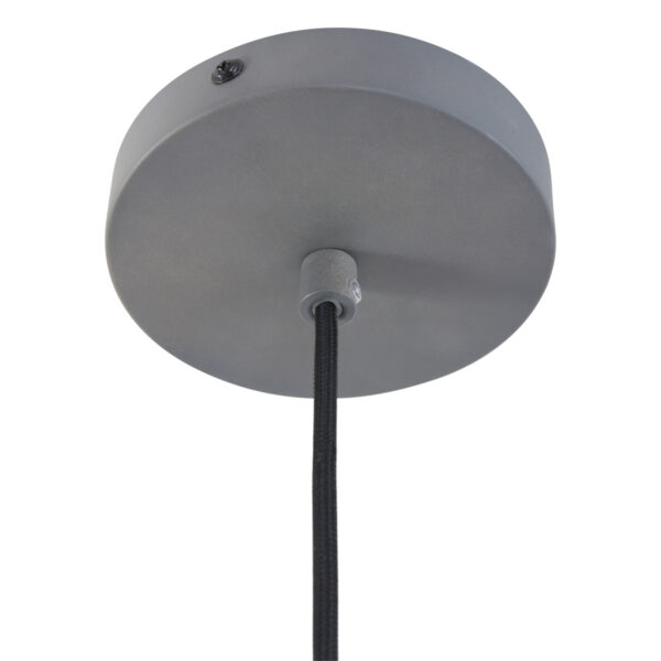 Mexlite Gunar hanglamp - ⌀40 cm - met houten detail - in hoogte verstelbaar - grijs - Image 4