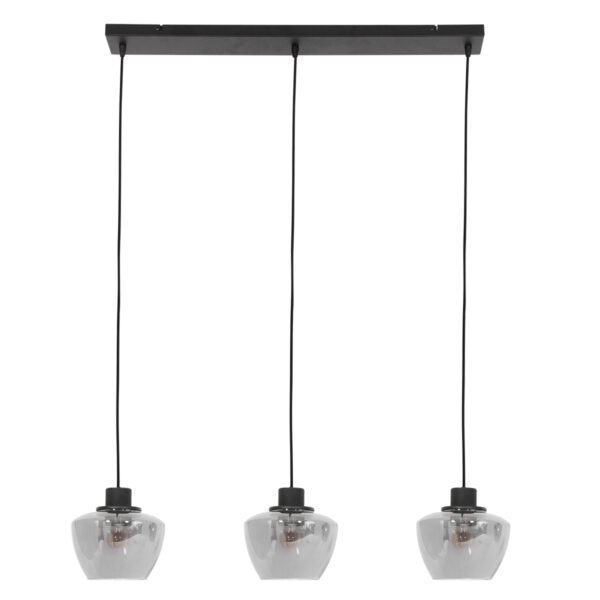 Mexlite Noirver eettafellamp - drielichts - E27 - 90 cm breed - zwart - Afbeelding 9