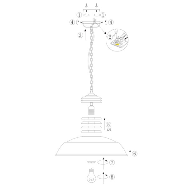 Mexlite Samso hanglamp - Ø50 cm - landelijk - met houten klos - wit - Image 7