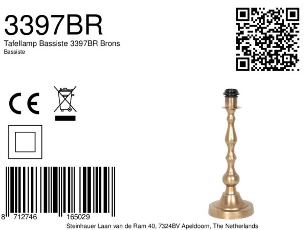 Steinhauer Bassiste tafellamp – E27 (grote fitting) – brons - Image 6