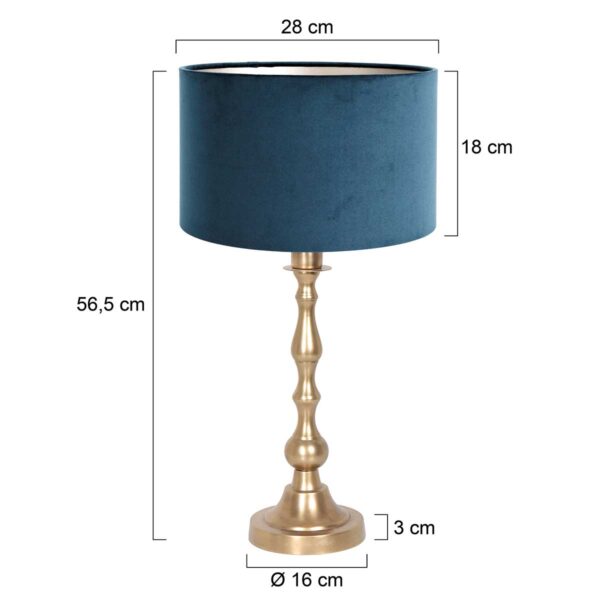 Steinhauer Bassiste tafellamp – ø 28 cm –– blauw en brons - Image 5