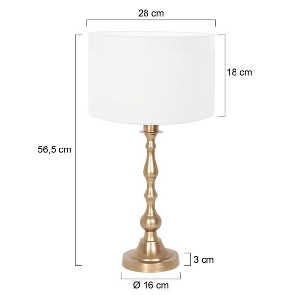 Steinhauer Bassiste tafellamp – ø 28 cm –– brons en wit - Image 5