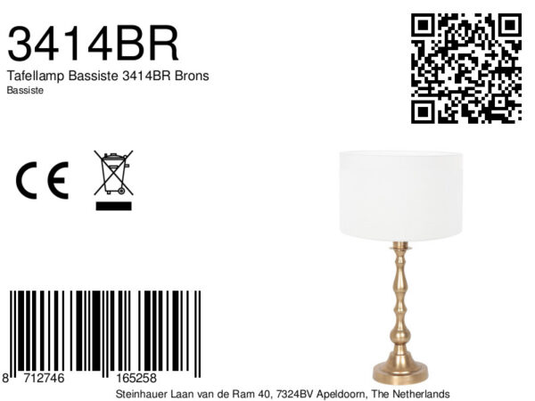 Steinhauer Bassiste tafellamp – ø 28 cm –– brons en wit - Image 6
