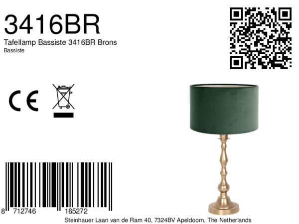 Steinhauer Bassiste tafellamp – ø 28 cm –– brons en groen - Image 7