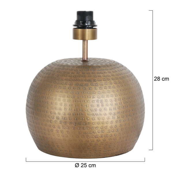 Steinhauer Brass lampenvoet - bol - 28 cm hoog - E27 - zonder kap - brons - Image 5