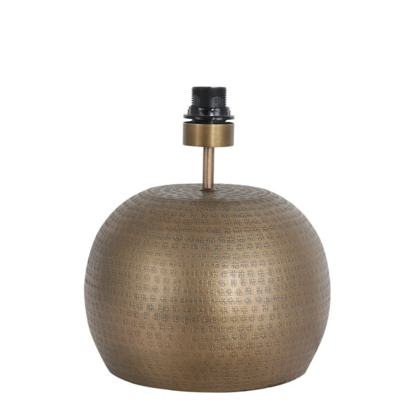 Steinhauer Brass tafellamp - met blauwe velvet kap - 44 cm hoog - E27 - brons - Afbeelding 2